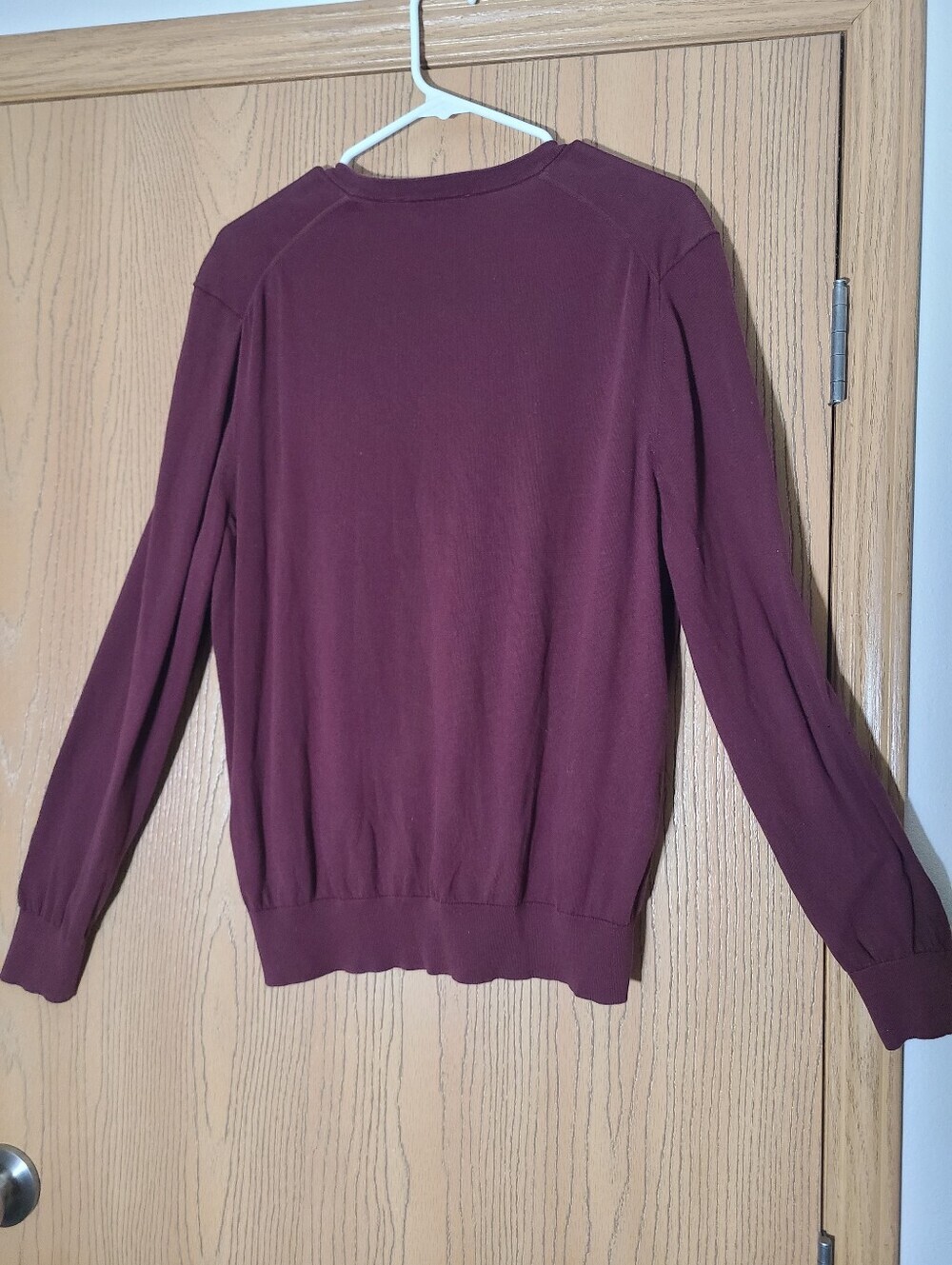 Lacoste V-neck Burgundy Preppy Business Casual Golf Sweater Crocodile Logo - Picture 3 of 4